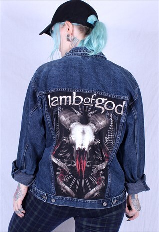REWORKED LAMB OF GOD METAL GOTH VINTAGE DENIM JACKET