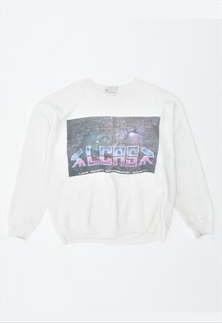 VINTAGE LEE LCRS SWEATSHIRT JUMPER WHITE