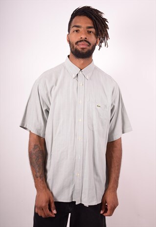 LACOSTE MENS VINTAGE SHIRT LARGE GREY 90S
