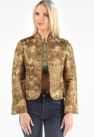CHINESE JACKET ASIAN GOLD SATIN