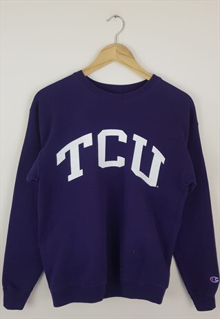 VINTAGE CHAMPION TCU COLLEGE SWEATSHIRT PURPLE