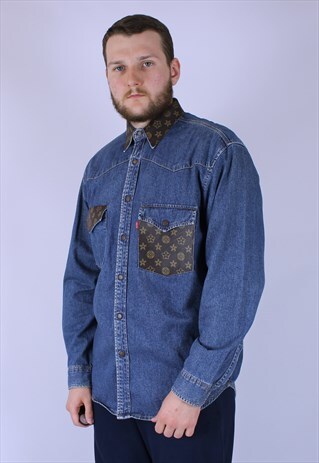 90S VINTAGE REWORKED DENIM JACKET LEVIS LOUIS VUITTON