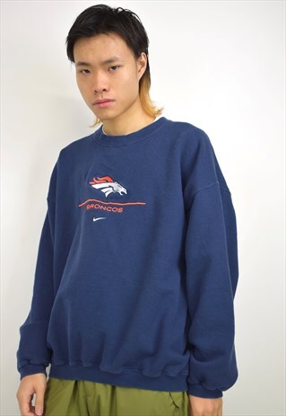 VINTAGE 90S NIKE NAVY BRONCOS SWEATSHIRT