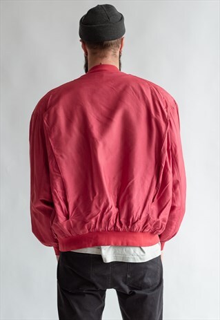 VINTAGE 80S RED BOMBER JACKET