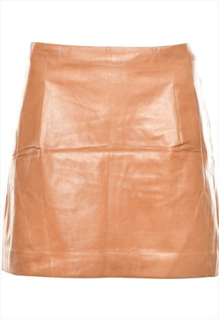 LEATHER PENCIL SKIRT - M