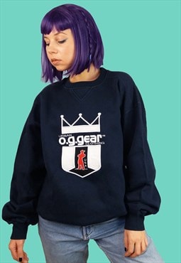  O.G. GEAR Oversized Hip Hop Embroidered Sweatshirt "King"