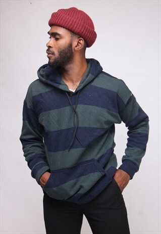 BOLD STRIPED FLEECE HOODY