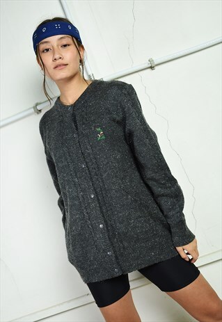 VINTAGE 80'S RETRO SHIMMER JAZZY KNIT CARDIGAN