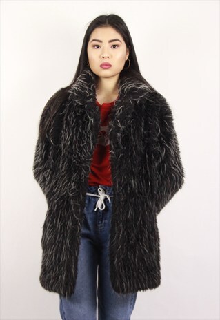 VINTAGE BLACK FLUFFY JACKET