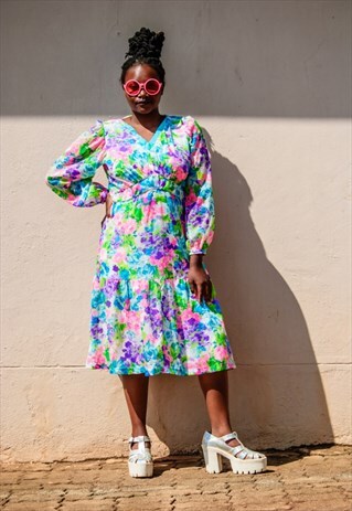 1970S FLORAL PRINT DRESS