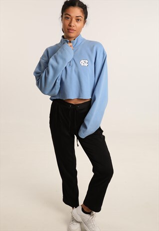 VINTAGE NIKE EMBROIDERED LOGO 1/4 ZIP CROPPED SWEATSHIRT