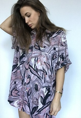 PATTERNED OVERSIZED RETRO VINTAGE UNISEX FESTIVAL SHIRT. ALL