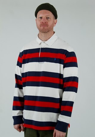 90S POLO RALPH LAUREN STRIPE RUGBY SHIRT