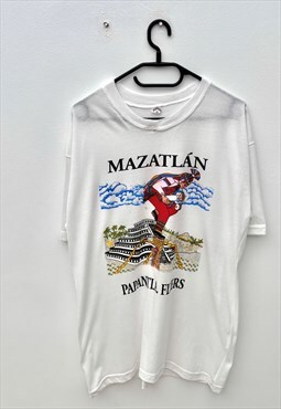 Vintage Mazatlan Mexico white T-shirt XL tourist 