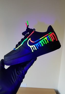 Nike air force 1 custom sneakers glow in dark 