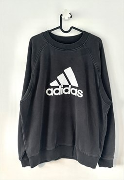 Vintage adidas 90s black embroidered sweatshirt XL