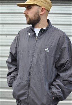 vintage Y2K adidas logo bomber shell jacket
