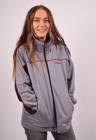 VINTAGE DIADORA TRACKSUIT TOP JACKET GREY