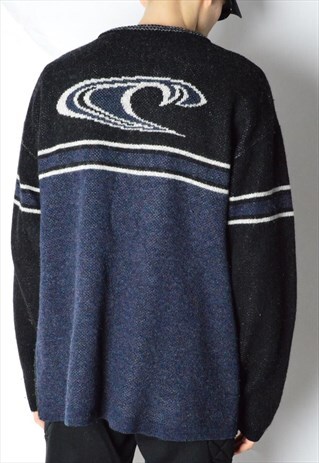 ONEILL VINTAGE 90S GREY KNIT JUMPER