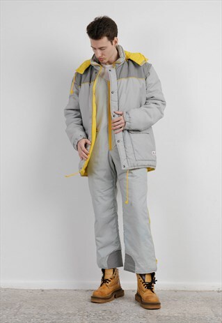VINTAGE 90S MARY SPORT TWO PIECE CONTRAST SKI SUIT MEN XL