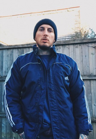 VINTAGE ADIDAS BLUE GREY WINTER COAT JACKET