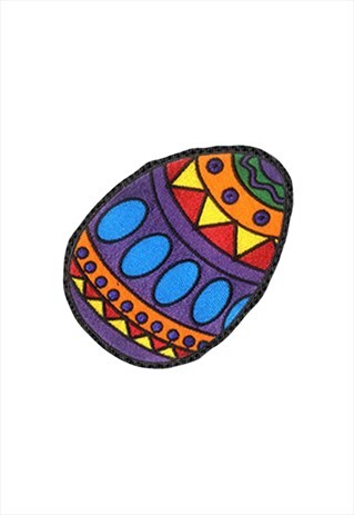 Embroidered Easter Egg iron on patch / sew on patch
