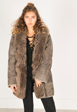 VINTAGE 80S WINTER SHEEPSKIN COAT / R001