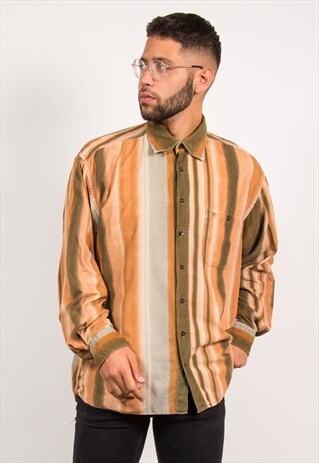 OMBRE STRIPED CORD SHIRT