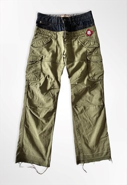 John Galliano Jeans Khaki Green Denim Blue XS 