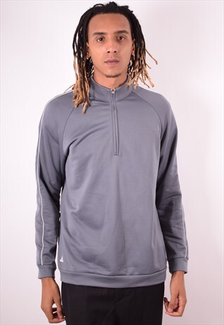 ADIDAS MENS VINTAGE PULLOVER TRACKSUIT TOP XL GREY 90S