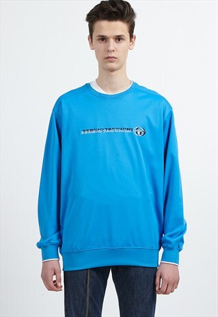 VINTAGE BLUE SERGIO TACCHINI CREW NECK PULLOVER SWEATSHIRT