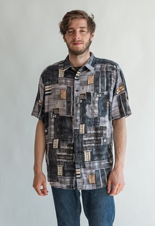 VINTAGE 80S FUNKY PATTERNED SHIRT