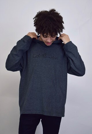 VINTAGE 90'S CALVIN KLEIN DARK GREY HOODIE