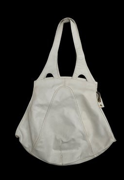 60's White Leather Ladies Vintage Shoulder Bag