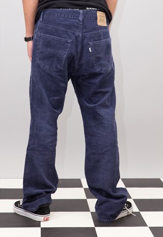 VINTAGE NAVY BLUE CORDUROY LEVI'S JEANS