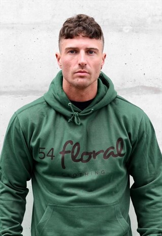 LARGE GRAPHIC PULLOVER HOODY - FORREST GREEN
