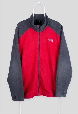 VINTAGE THE NORTH FACE FLEECE JACKET RED & GREY FLASHDRY