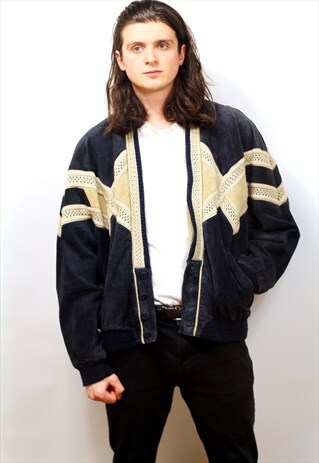 1980'S VINTAGE OVERSIZED SUEDE BOMBER JACKET