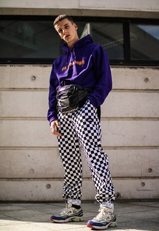 OVERSIZED HOODIE PURPLE WITH ORANGE GRAPHIC
