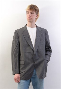 DAKS Vintage L Men's Blazer Virgin Wool Suit Jacket Tweed