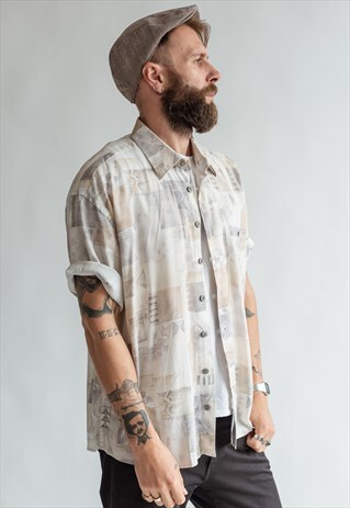 VINTAGE 80S PASTEL PATTERN SHIRT