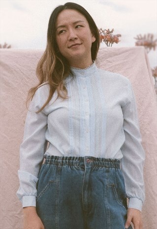 Baby Blue 60s Balletcore Vintage Blouse