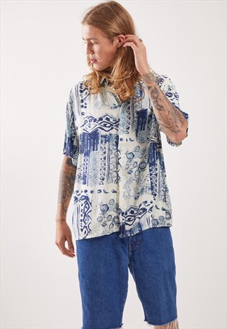 VINTAGE PATTERNED FESTIVAL SHORT SLEEVE SHIRT