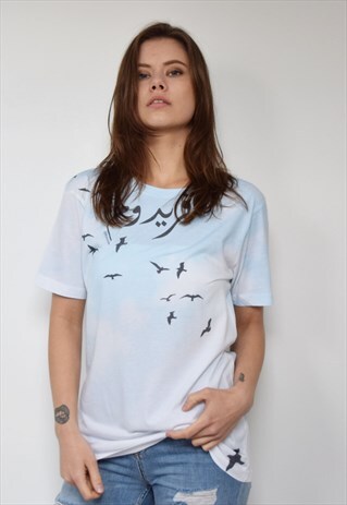 BLUE & WHITE TSHIRT 'FREEDOM'