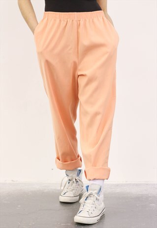 VINTAGE 1990S PEACH HIGH-WAISTED TROUSER