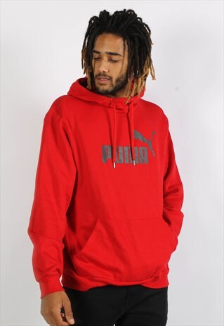 VINTAGE PUMA HOODIE RED
