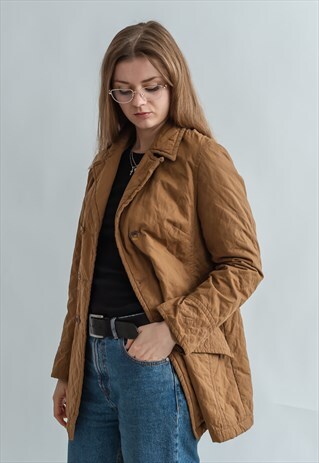 VINTAGE BROWN QUILTED JACKET