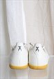 Y2K ADIDAS IVORY WHITE ATHLETIC BOXER STYLE WOMENS TRAINERS