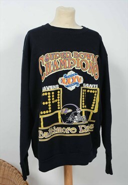 Vintage Super Bowl Champion Sweatshirt 90s Black Size L