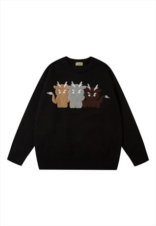 Deer sweater Christmas jumper fluffy celebration pullover 